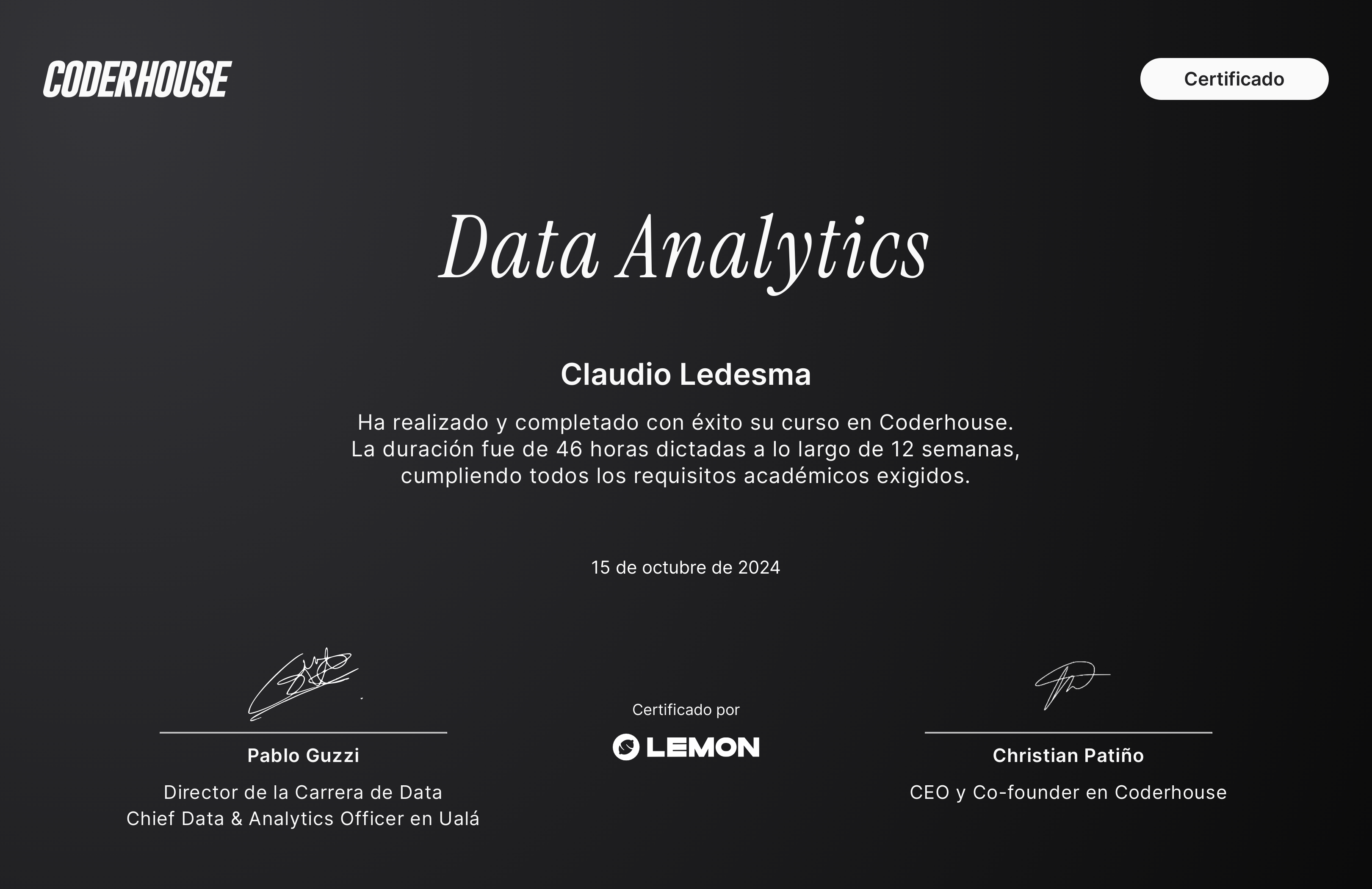 Certificado Data Analytics