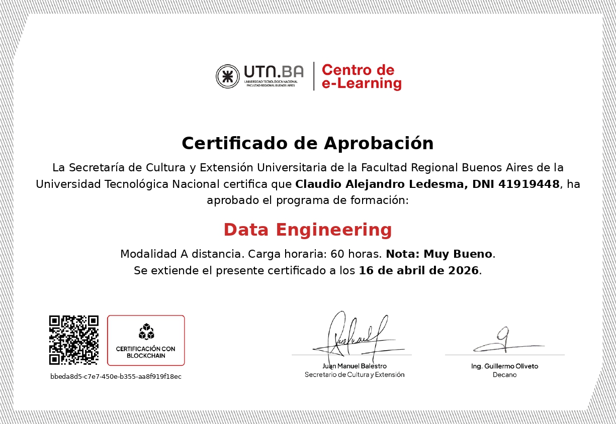 Certificado Data Engineering