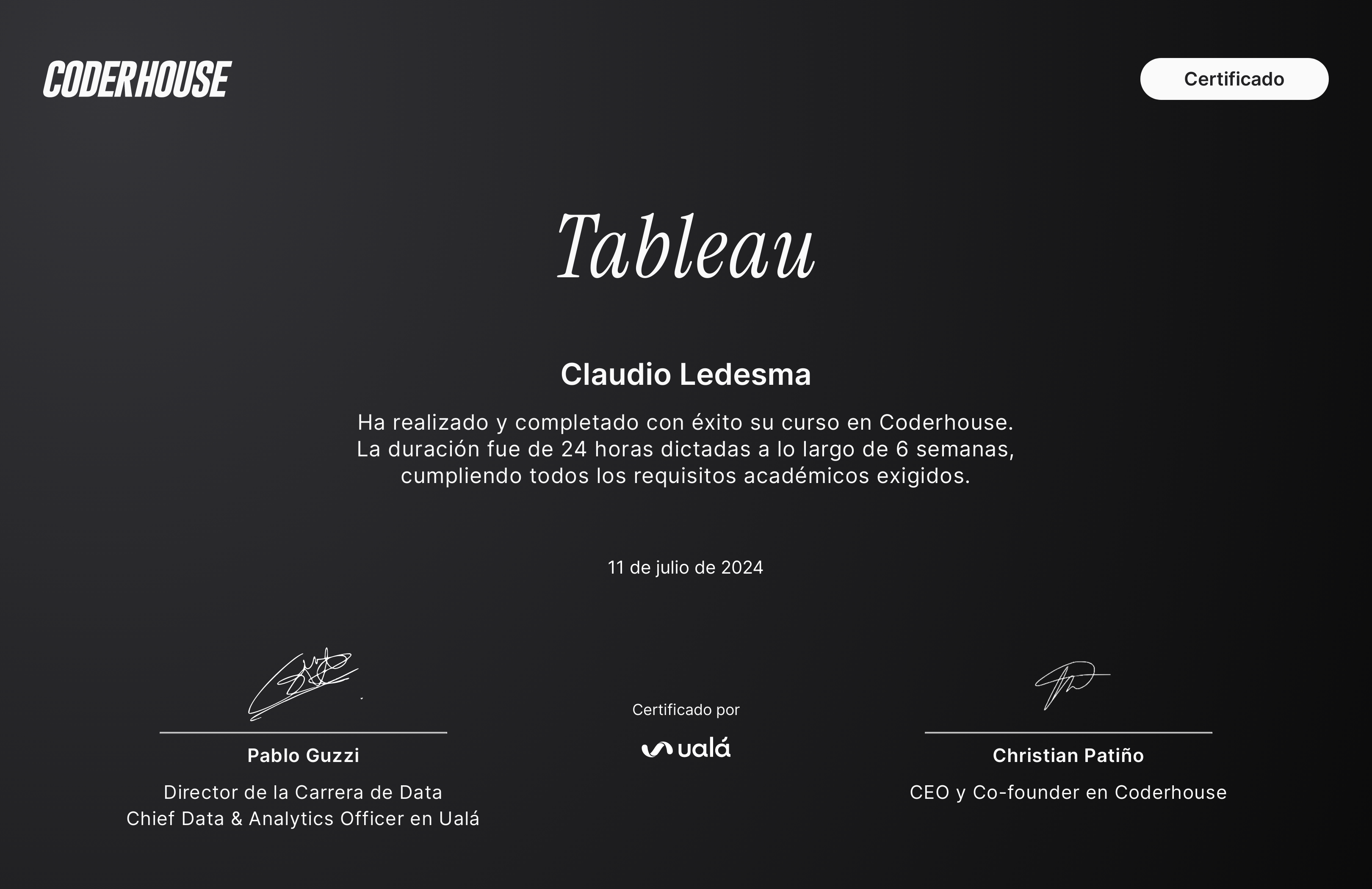 Certificado Tableau